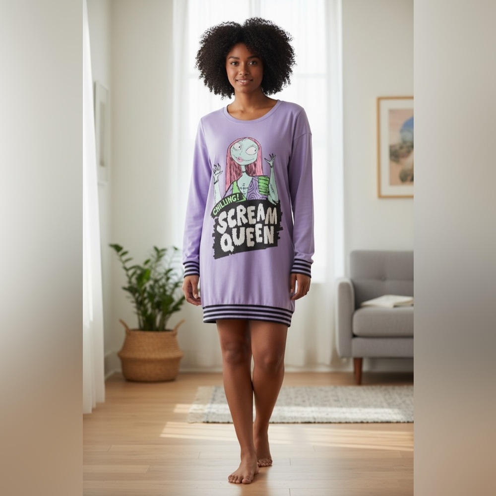 Disney The Nightmare Before Christmas Purple Scream Queen Nightshirt